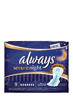 Σερβιέτες Always Secure Night 9τεμ - OneSuperMarket